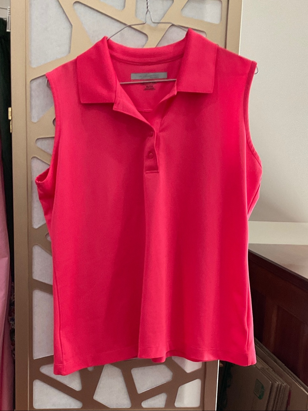 Greg Norman Collection Sleeveless Polo Tank - Hot Pink